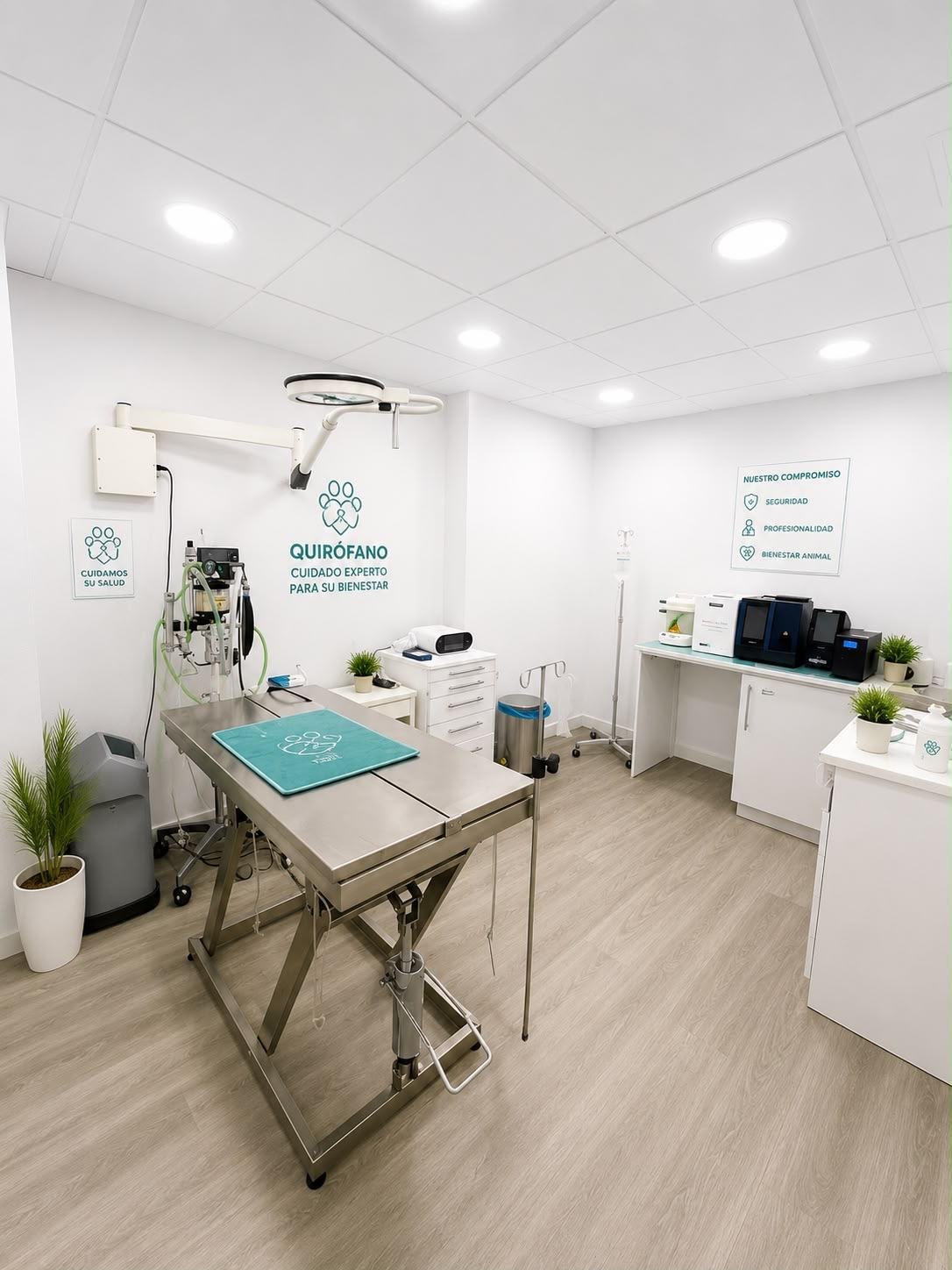 Detalle del quirófano veterinario