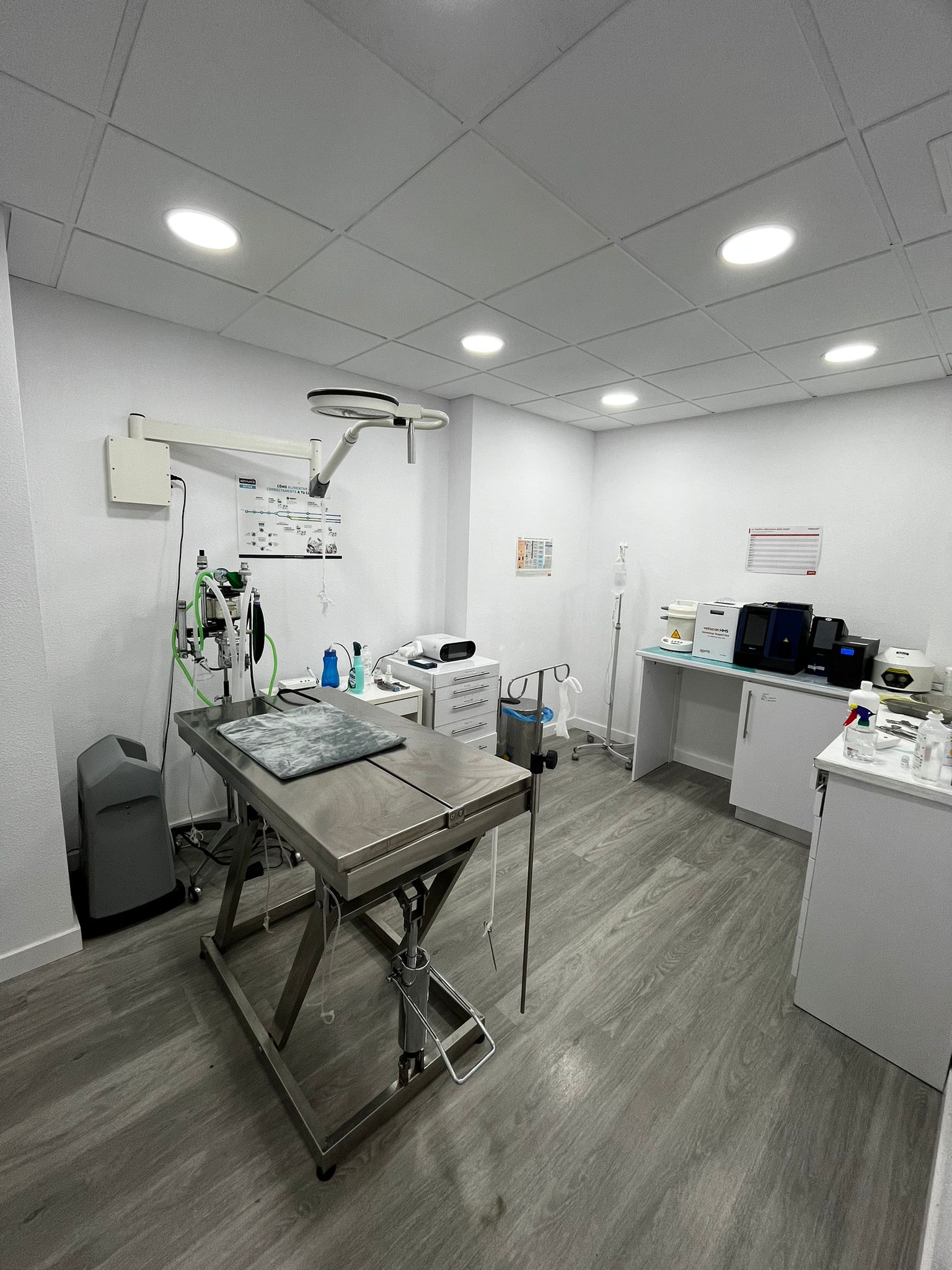 Detalle del quirófano veterinario